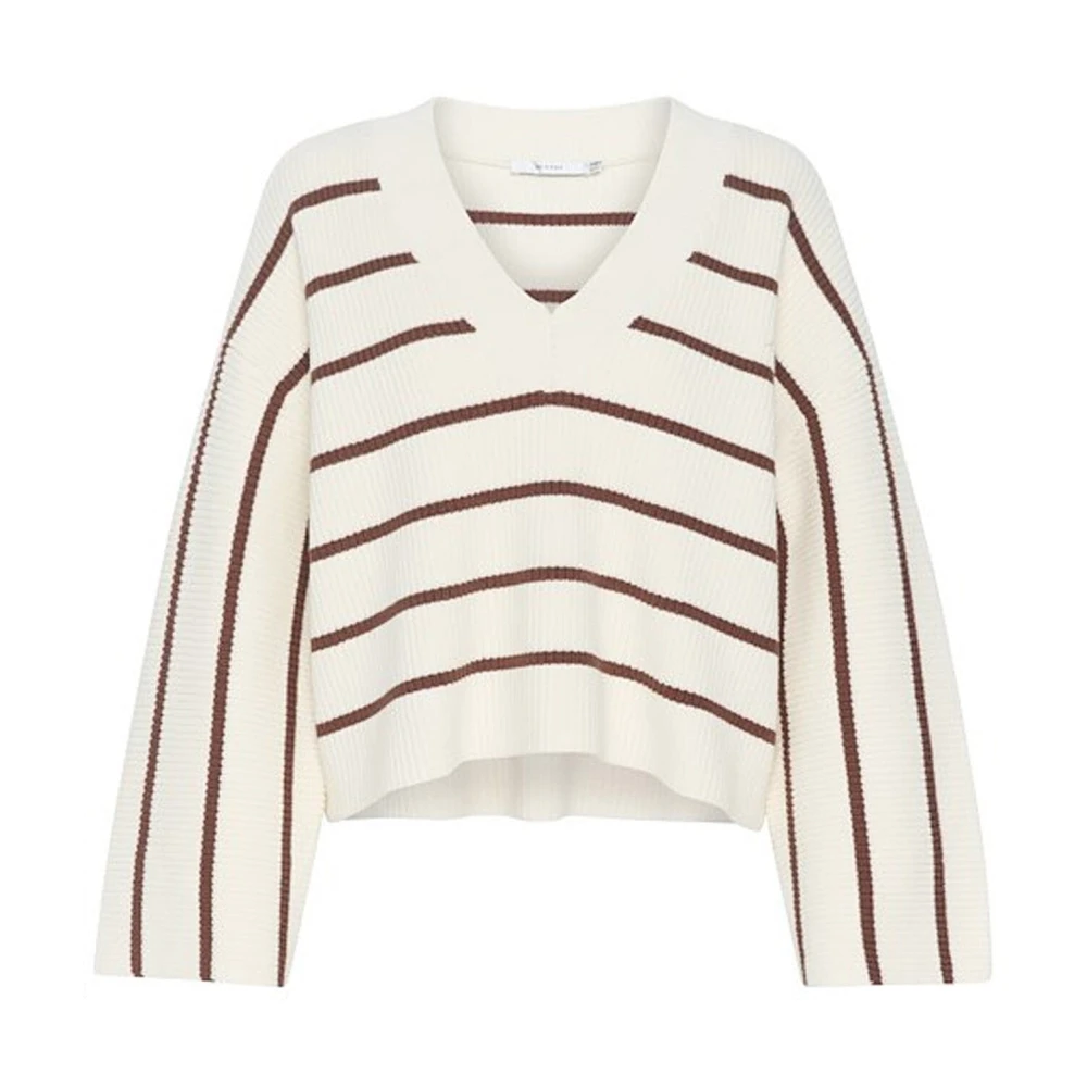 Gestuz Women's Beige V-Neck Knitwear, M, Sebagz V-Neck Pullover