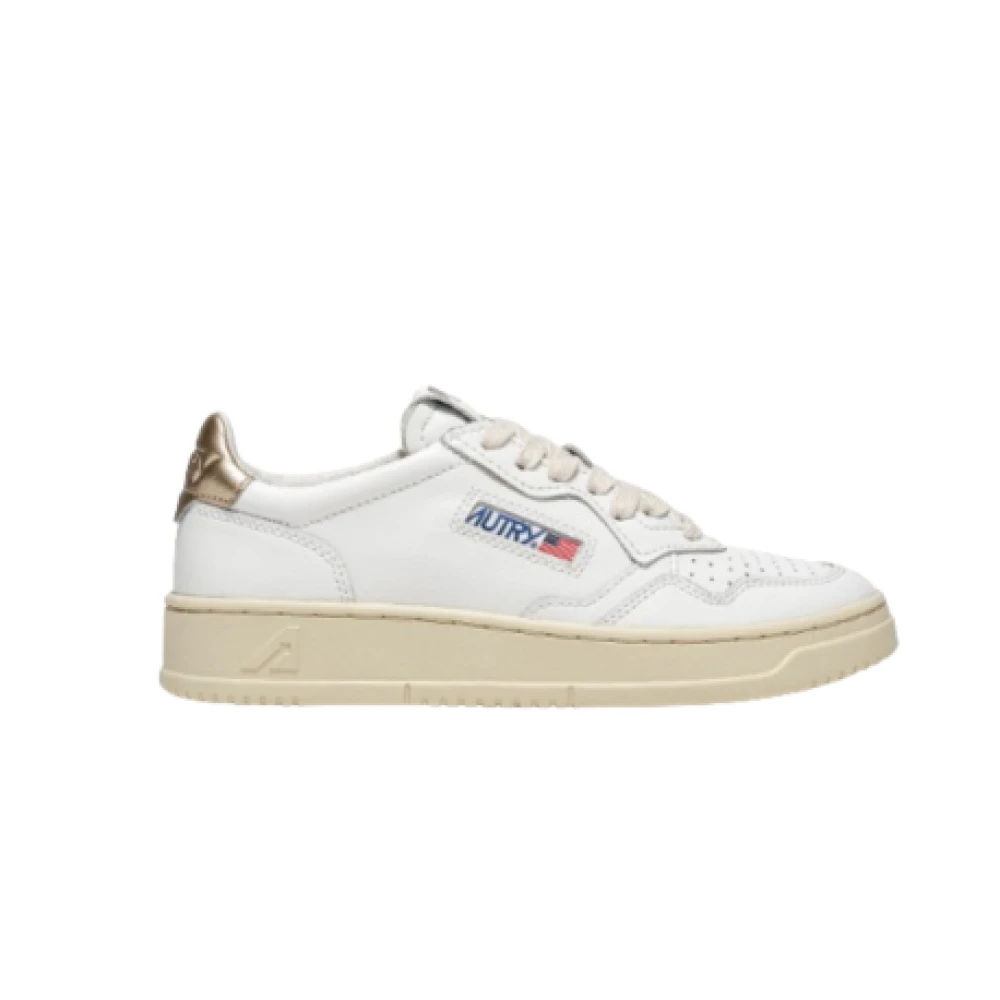 Autry Women's White /Gold Medalist Low Sneakers In Leather - Image 3