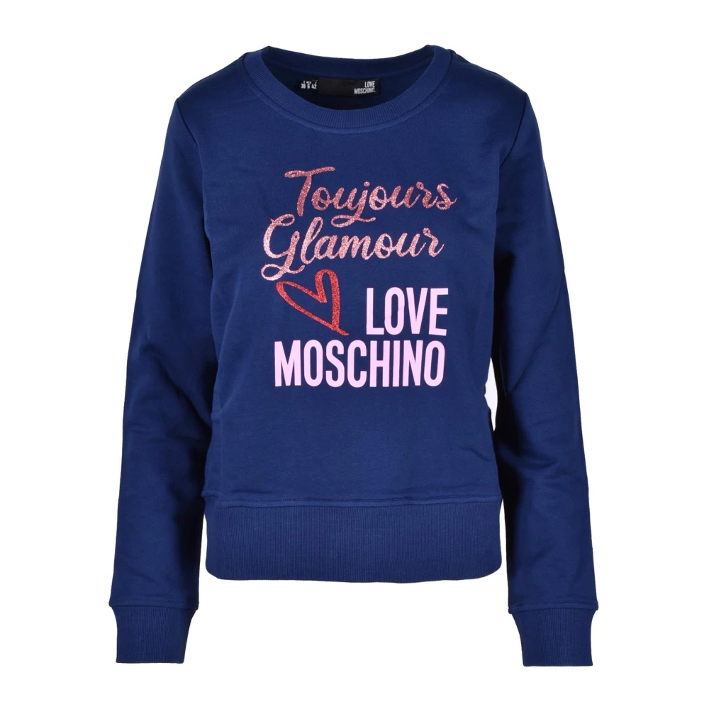 Love Moschino Katoenen Gebreide Trui Blue Dames