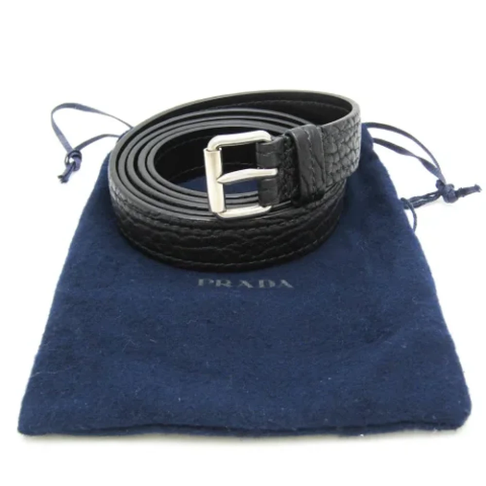 Prada Vintage Pre-owned Leather belts Black Heren