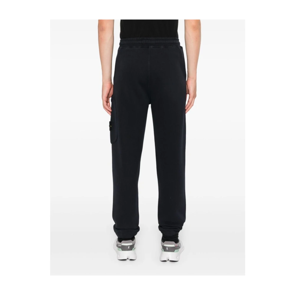 Stone Island Blauwe Katoenen Joggers met Zak Blue Heren