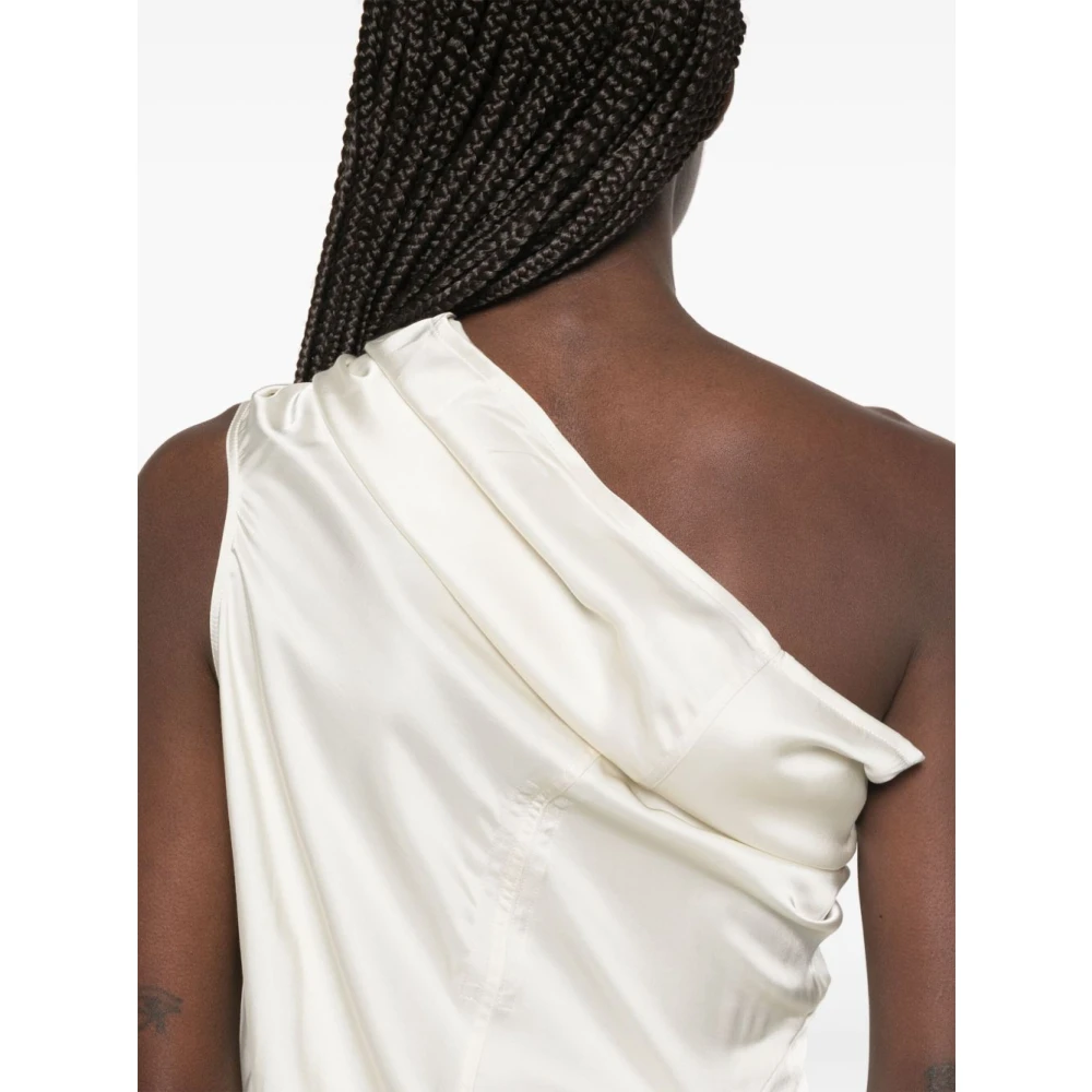 Rick Owens Jurk met één schouder en zijsplit Beige Dames
