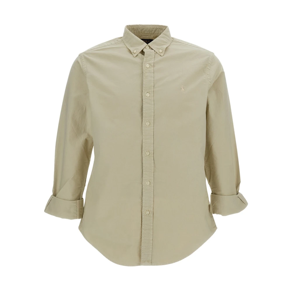 Polo Ralph Lauren Uomo Beige - Camicia Button-Down In Piqué - Shirts - L