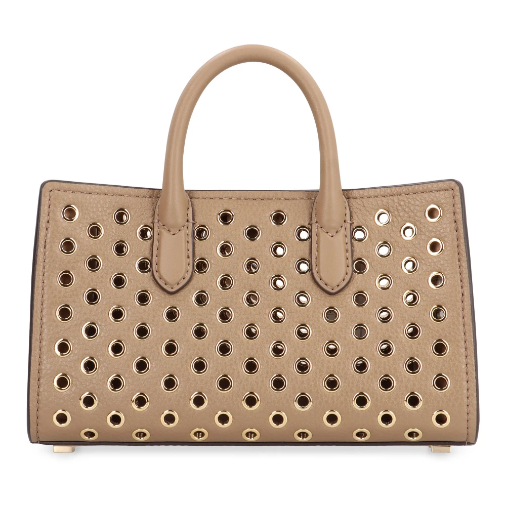 Michael Kors Leren handtas met metalen oogjes Beige Dames