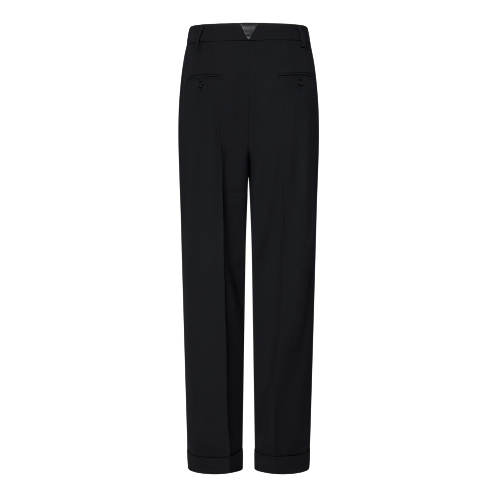 pinko Zwarte Wollen Mix Geplooide Broek Black Dames