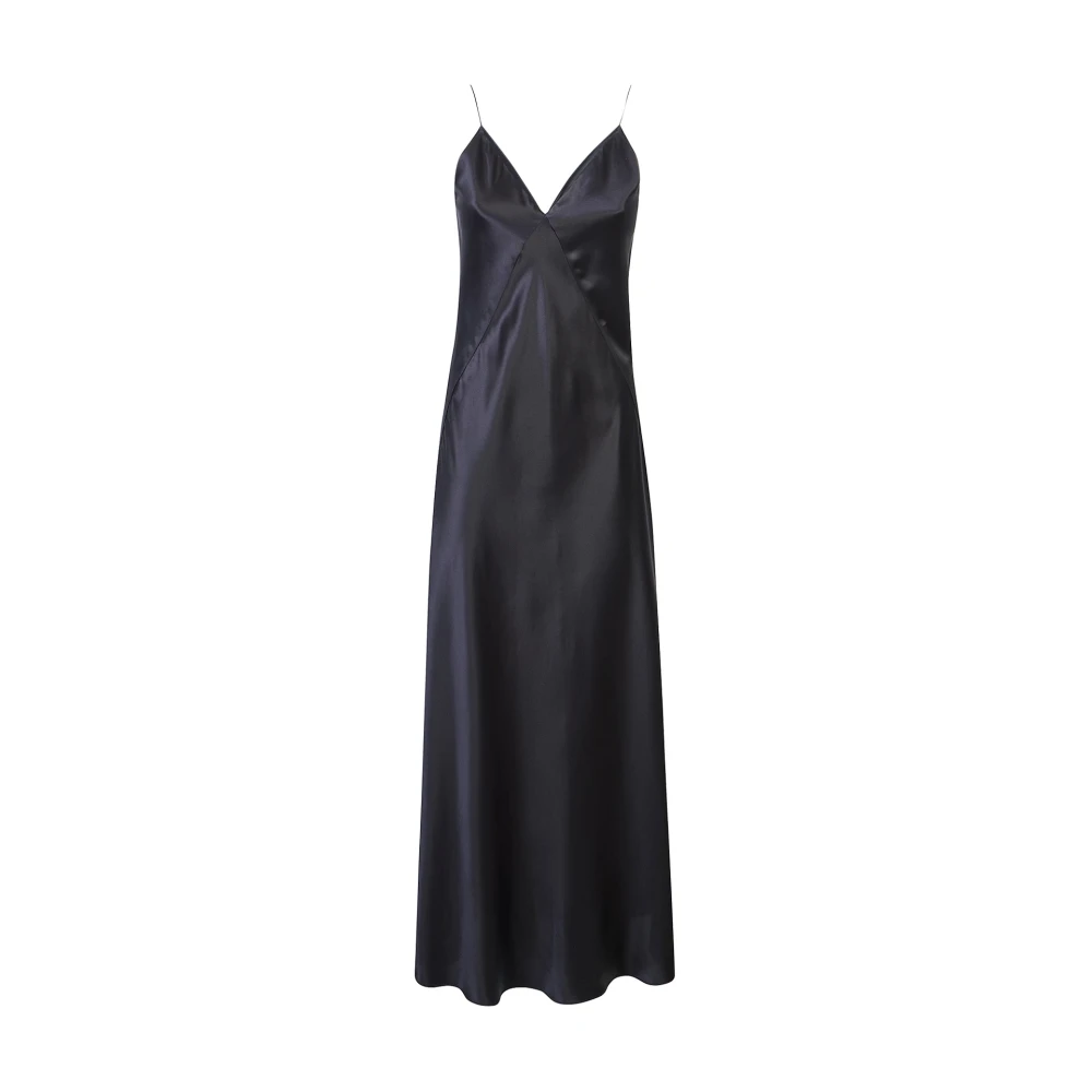 Eleventy Vrouw Zwart Kleedjes Dames, M, Satijn, Sleeveless Long Dress