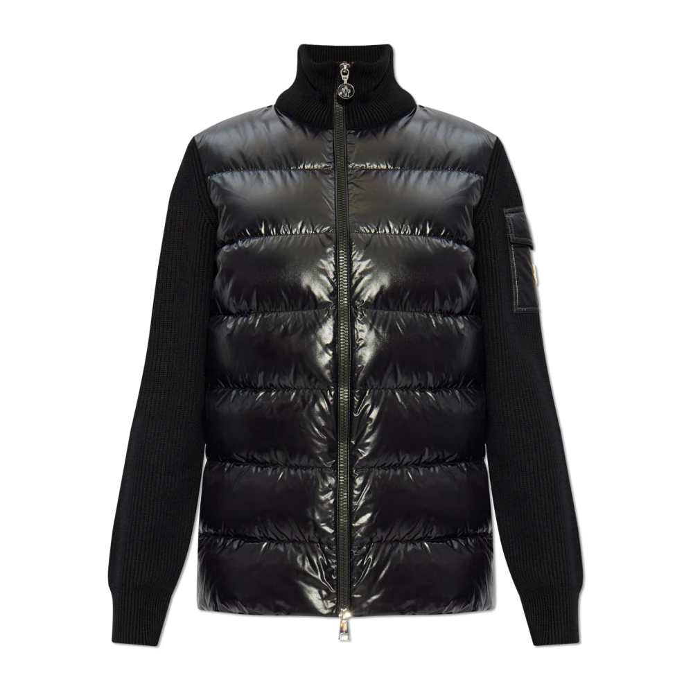 Moncler Cardigan met een gewatteerde voorkant Black Dames