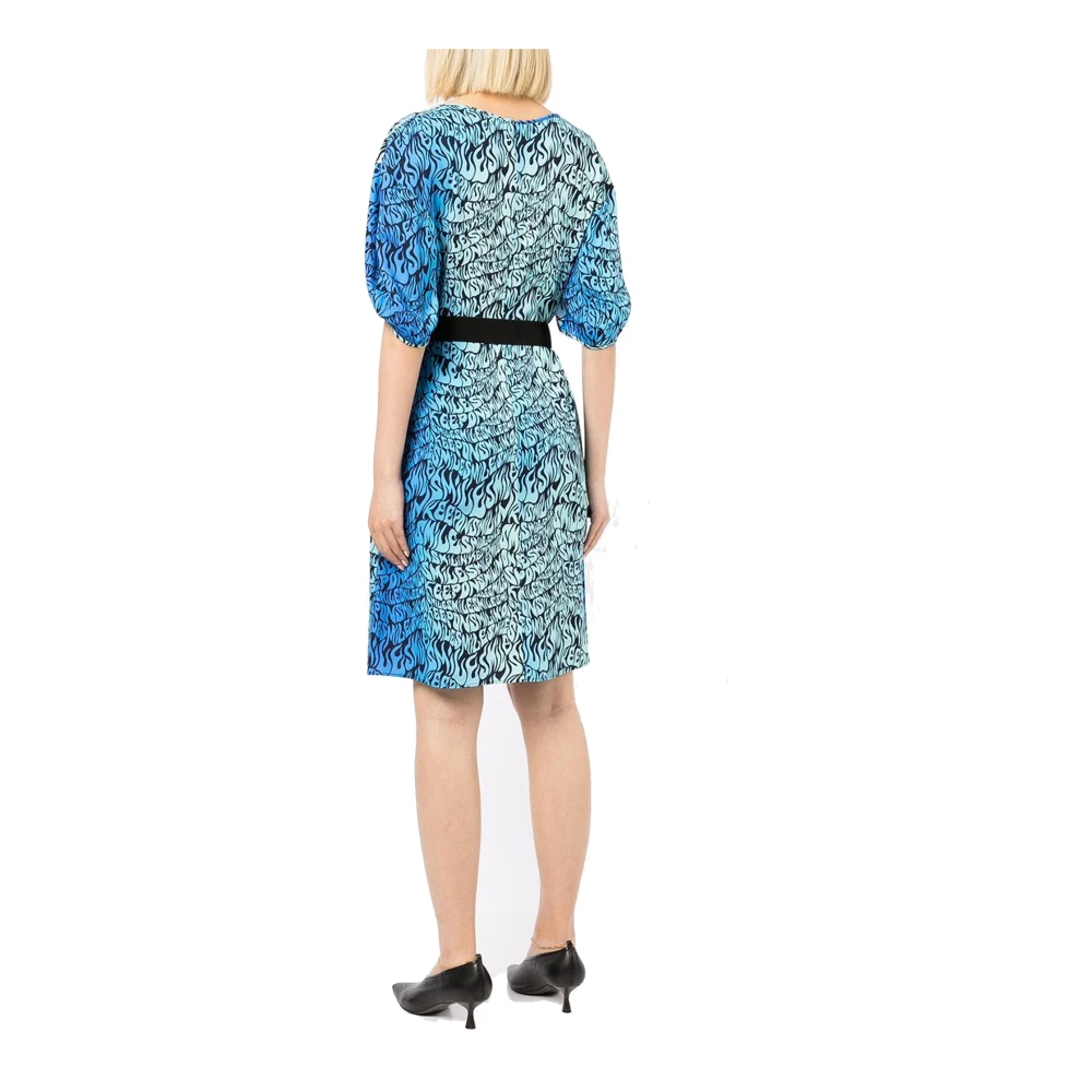 Stella Mccartney Blauwe Jurk met Korte Mouwen Blue Dames