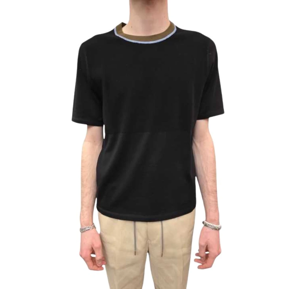 Paul Smith Herr Svart Toppar 2XL, Kortärmad Merinotröja
