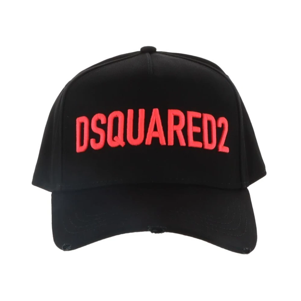 Dsquared2 Women's Black Distressed Baseball Cap For - Hats & Caps - One Size - Accessories