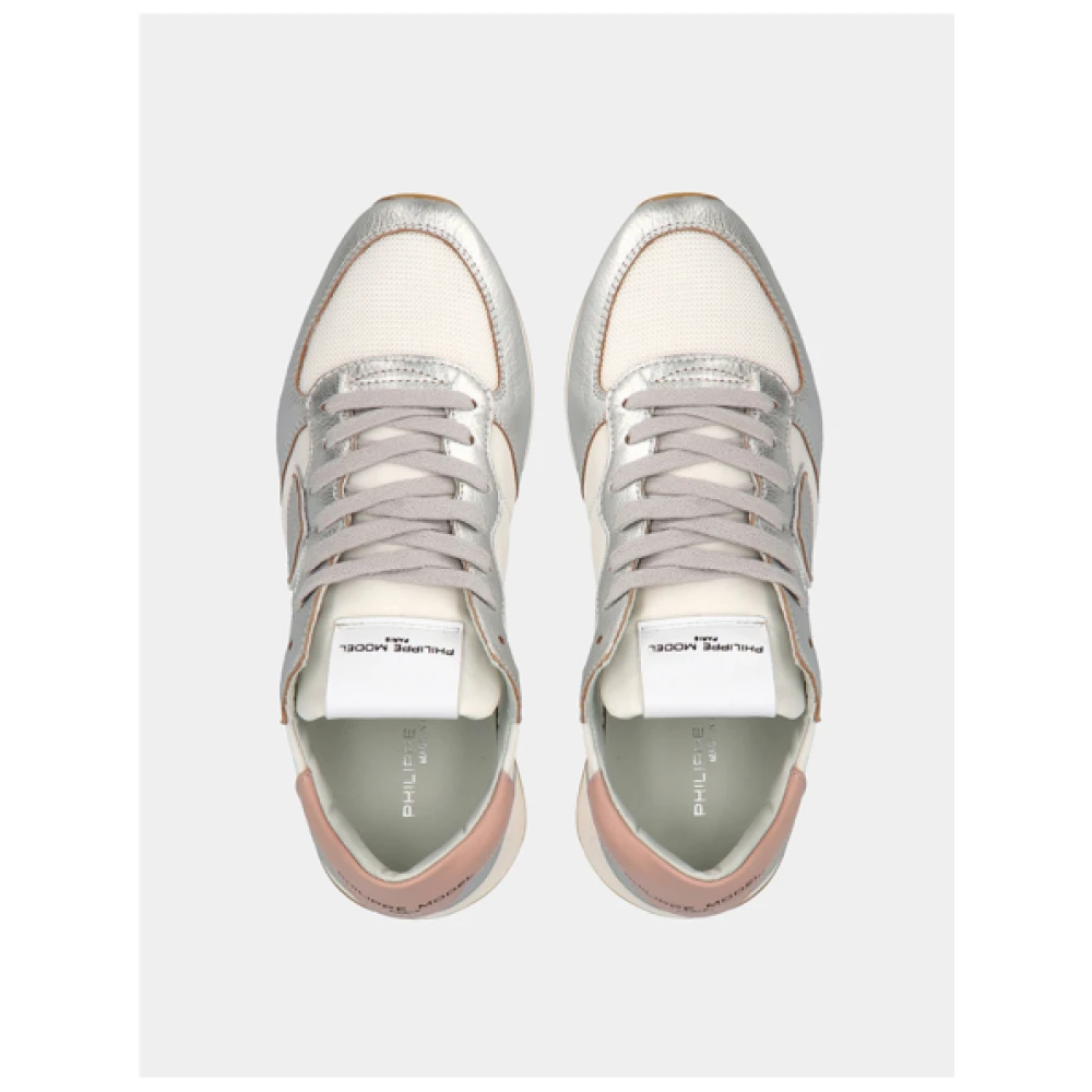 Philippe Model Metallic Witte Tropez Dames Sneakers Gray Heren