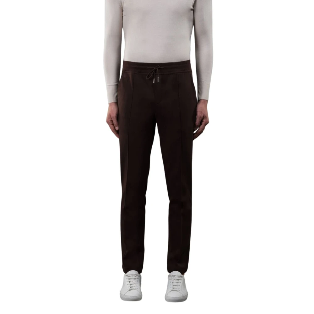 Moorer Men's Brown Slim-Fit Trousers, M, Slim-Fit Trousers