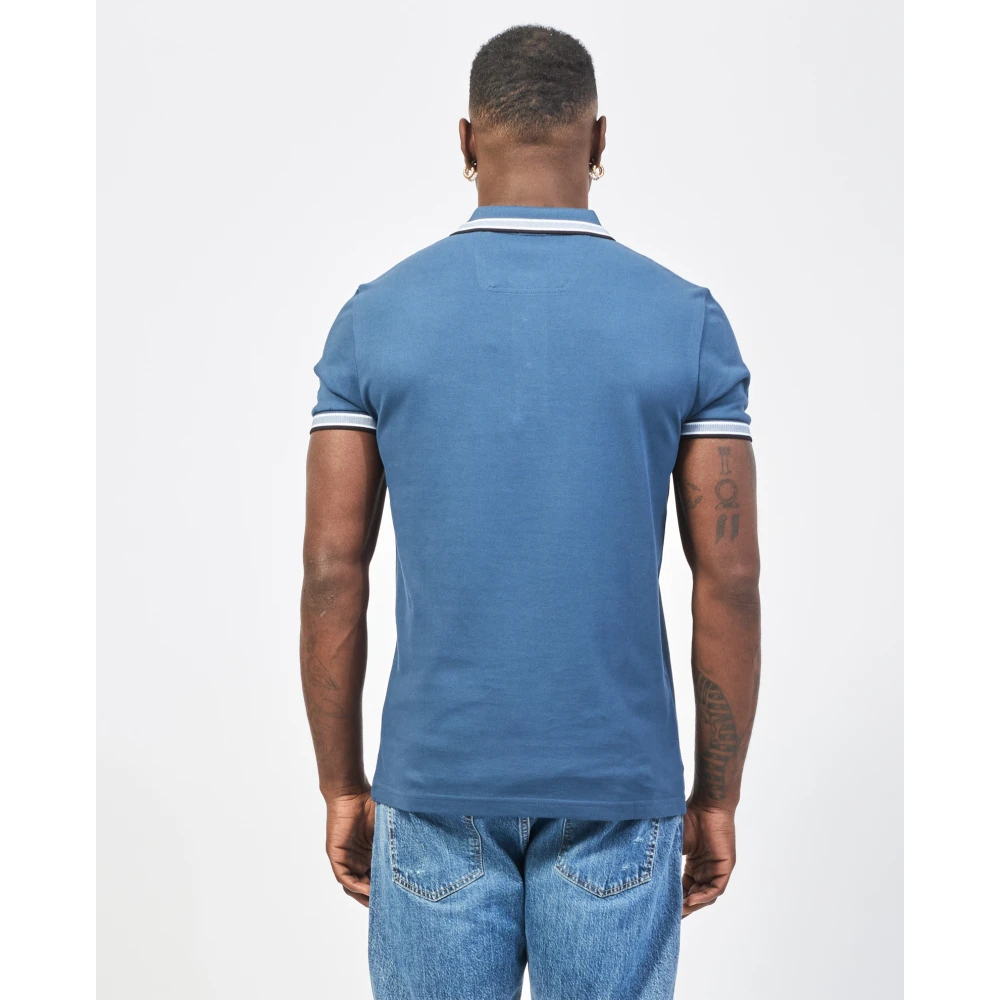 Hugo Boss Blauw Poloshirt met Contrastdetails Blue Heren