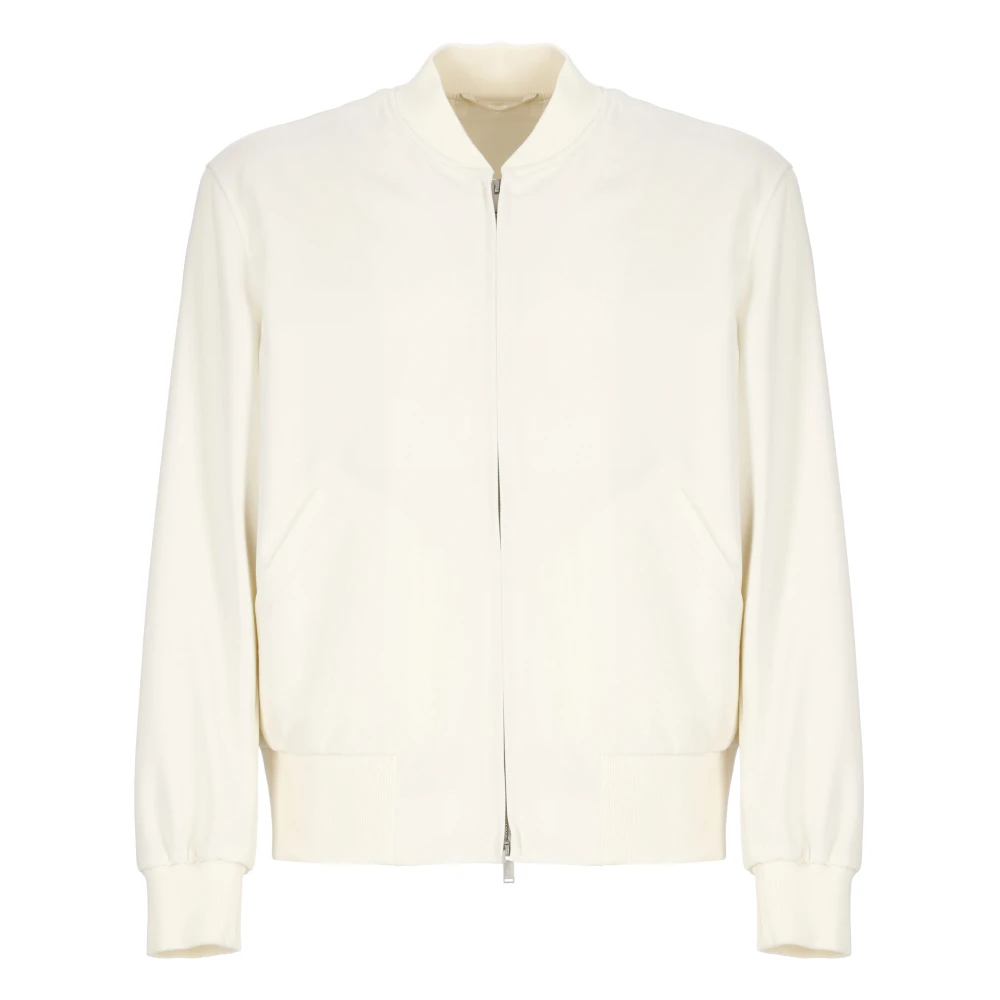 Lardini Ivoor Wollen Jas met Ritssluiting Beige Heren