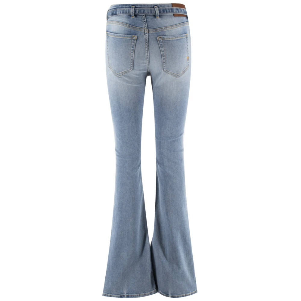 pinko Vintage Flared High Waist Jeans Blue Dames