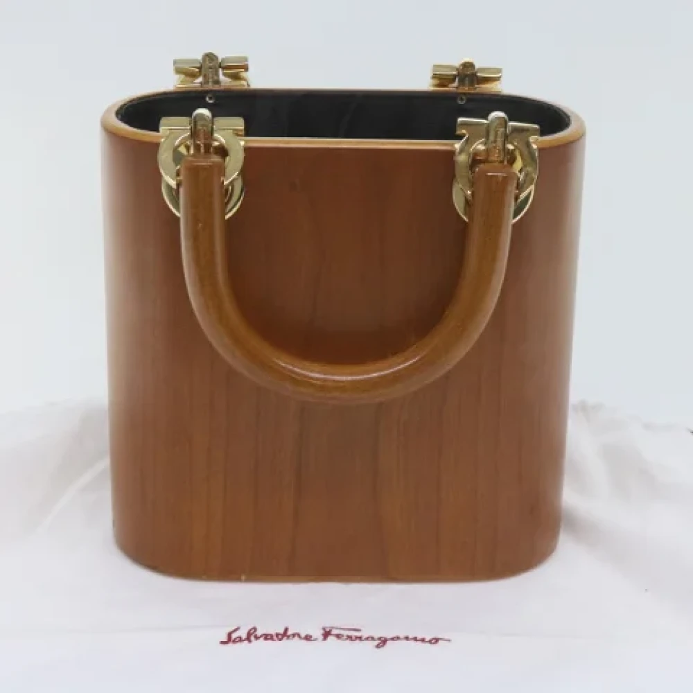 Salvatore Ferragamo Pre-owned Fabric handbags Brown Dames