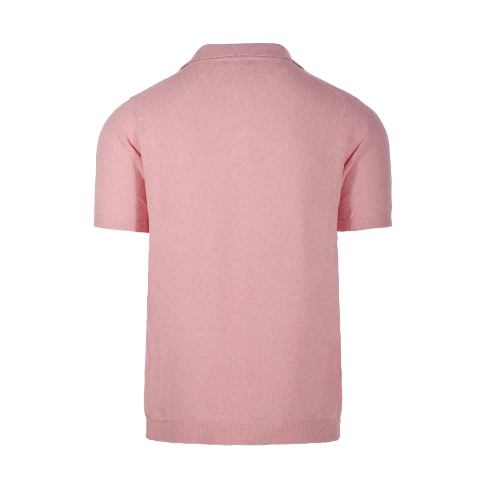 Roberto Collina Polo Sweater met korte mouwen Pink Heren