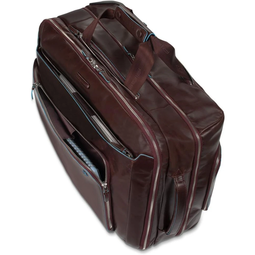 Piquadro Blue Square Leren Koffer Brown Unisex