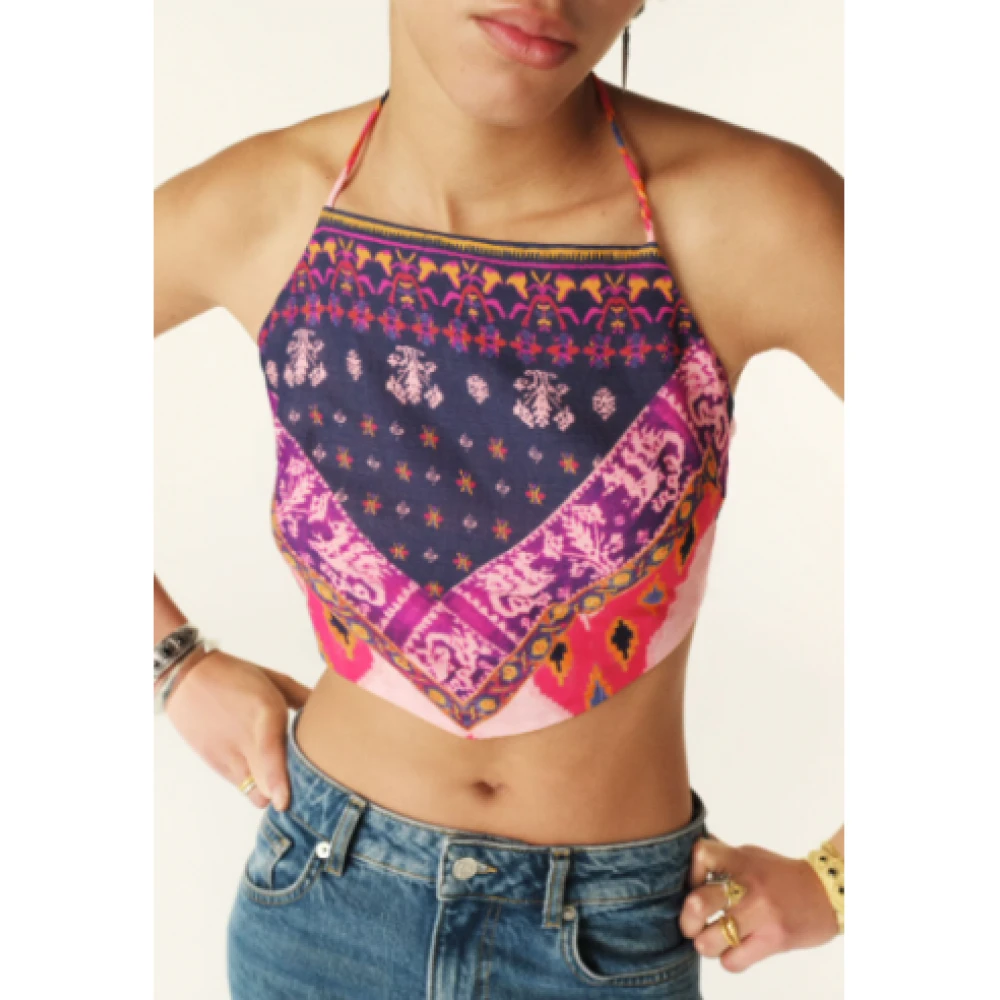 BA&SH Top met etnische print en sjaal-effect Multicolor Dames