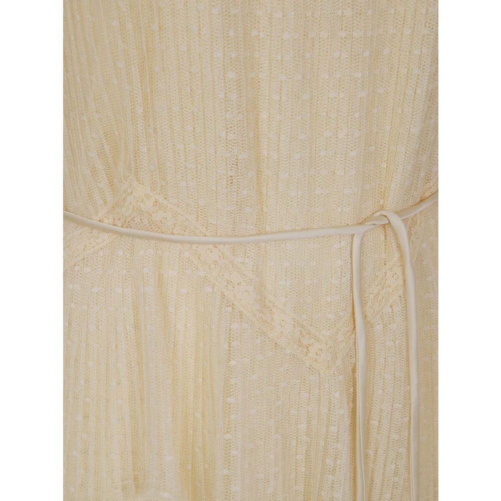 Twinset Boter Gele V-Hals Mouwloze Jurk Beige Dames