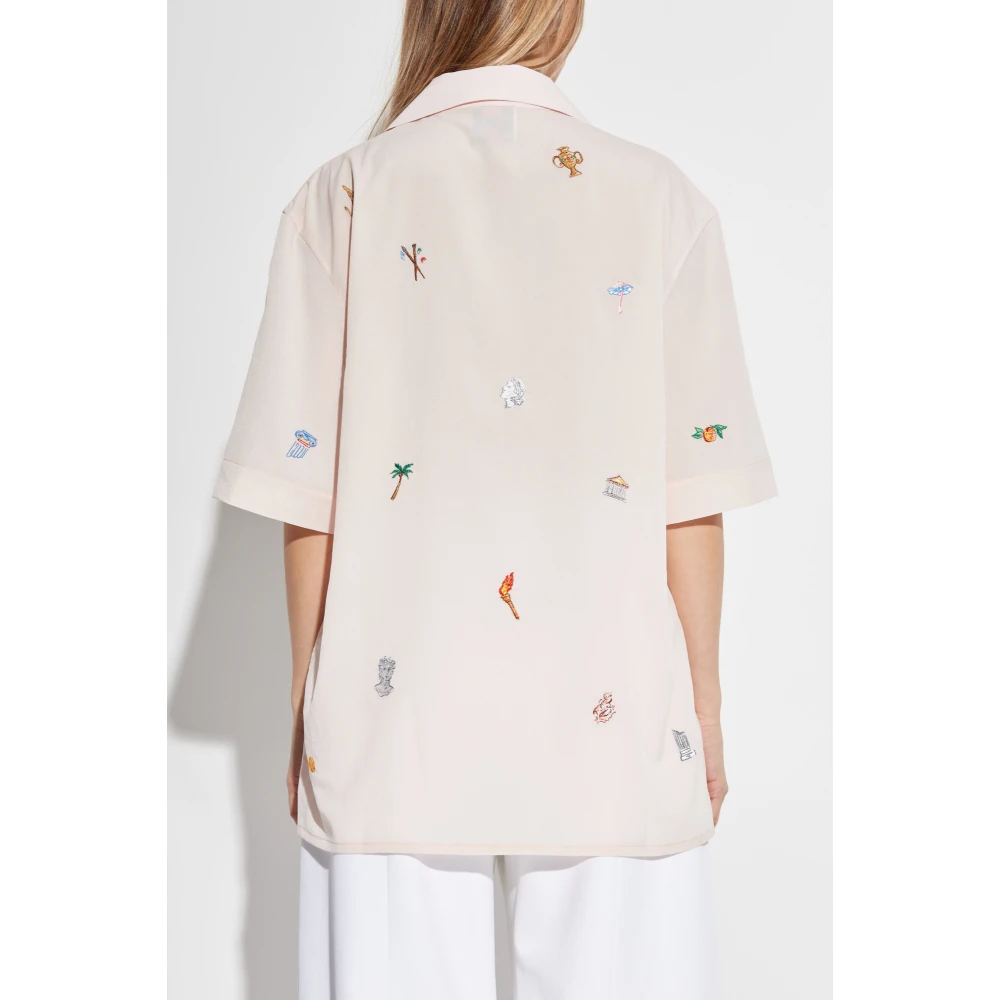 Casablanca Shirt met kleurrijke borduursels Pink Dames