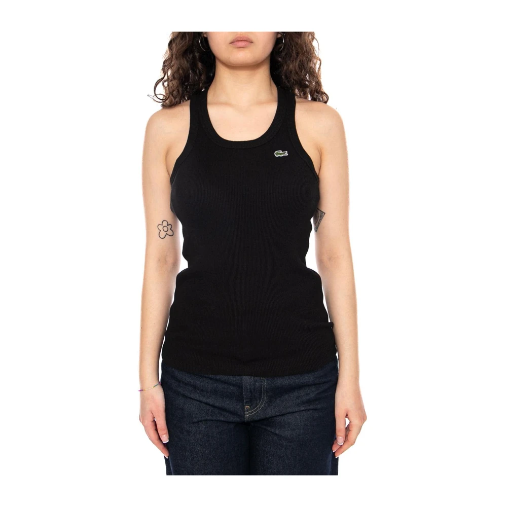 Lacoste Donna Nero Top, Xs, New,