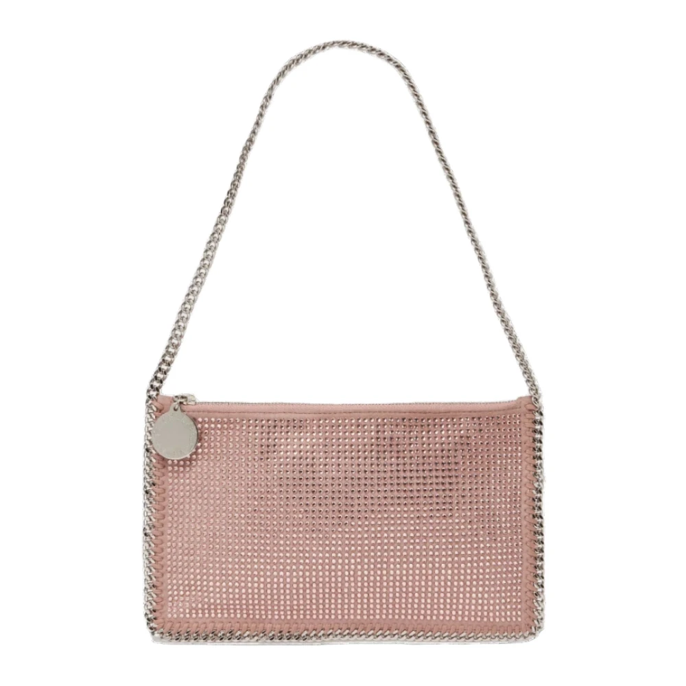 Stella McCartney Kristall Hotfix Pochette i Dammig Rosa Pink, Dam