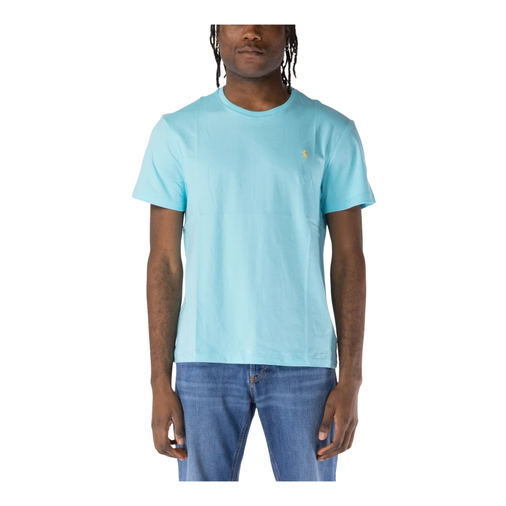 Polo Ralph Lauren Geborduurd T-shirt met korte mouwen en ronde hals Blue Heren