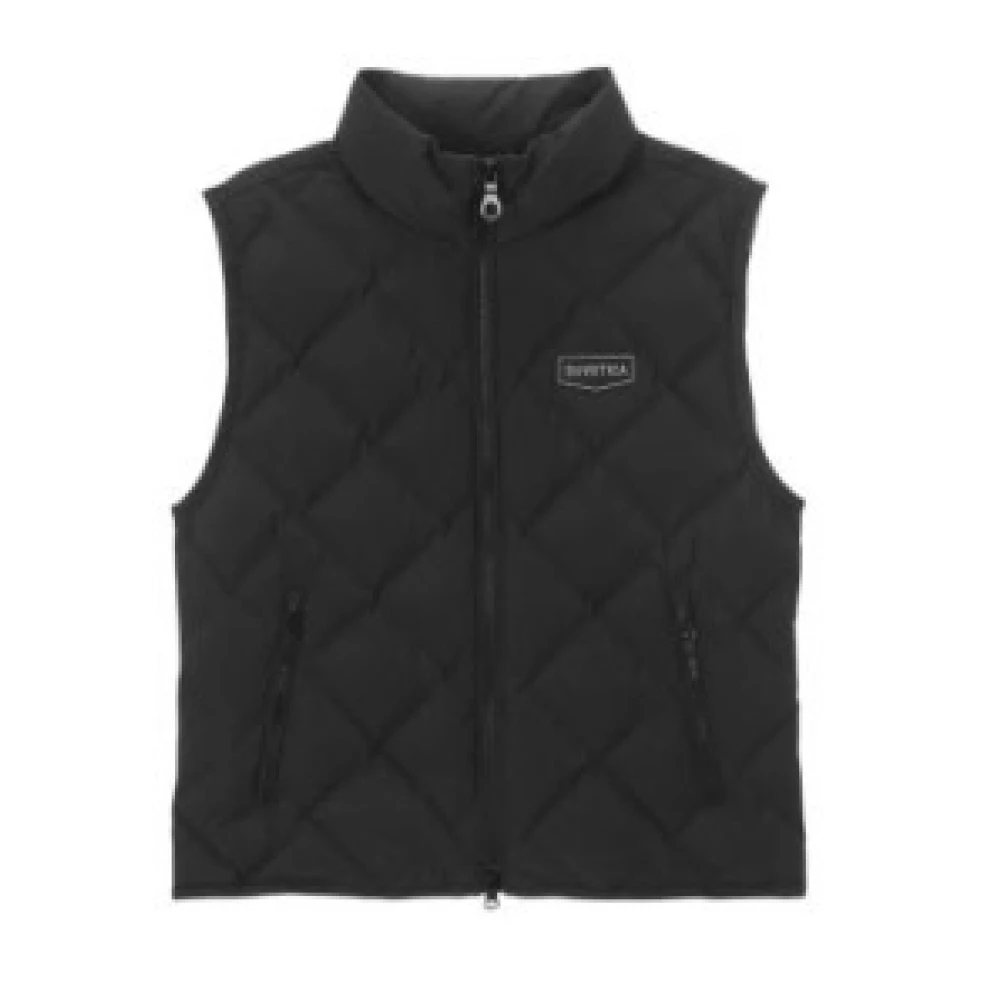 Duvetica Zwart Logo Print Mouwloos Gilet Black Heren