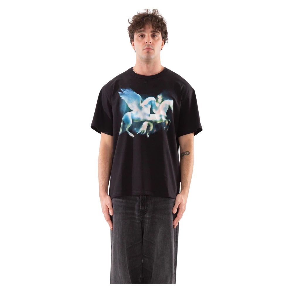 Misbhv Zwart Paarden Print Tee Black Heren