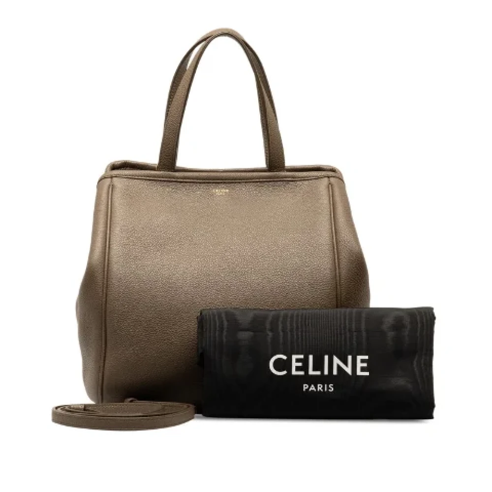 Celine Vintage Pre-owned Leather handbags Beige Dames