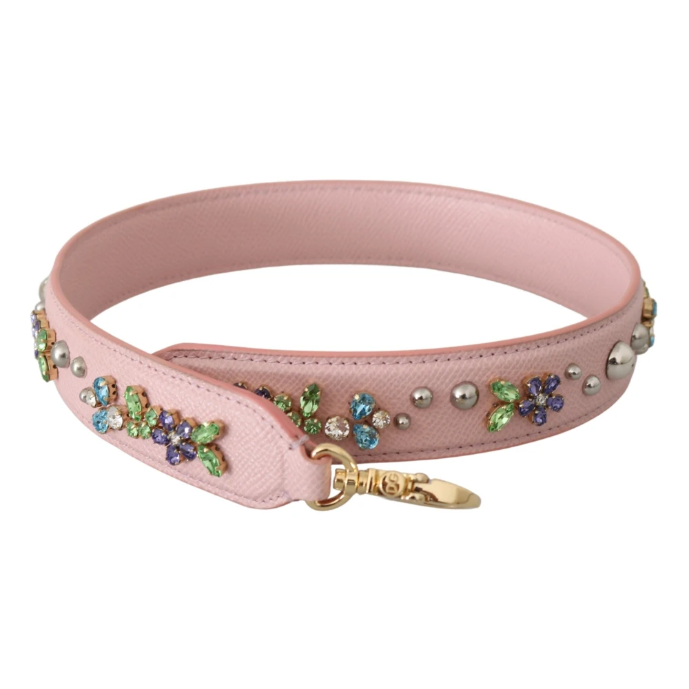 Dolce & Gabbana Roze kristalversierde leren band Pink Dames