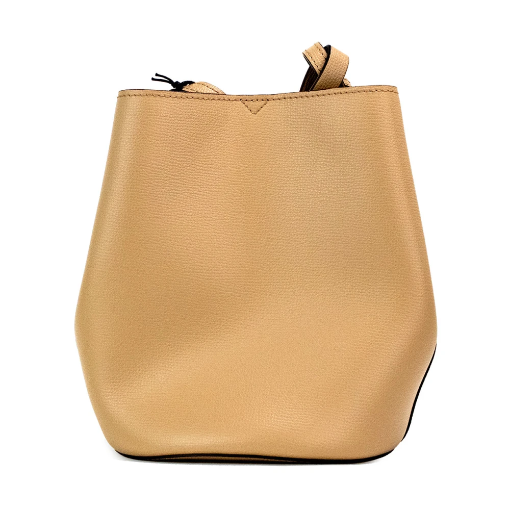 Burberry Kleine Haymarket Check Bucket Crossbody Tas Beige Dames