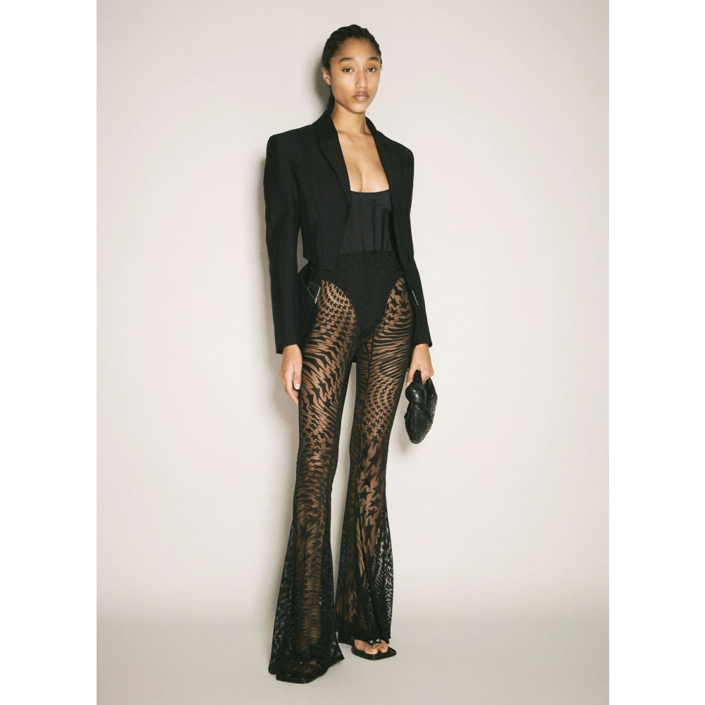 Mugler Getailleerde gespblazer met uitsparingen Black Dames