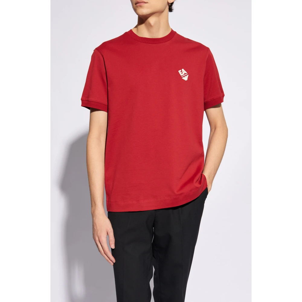 Emporio Armani T-shirt met logo Red Heren