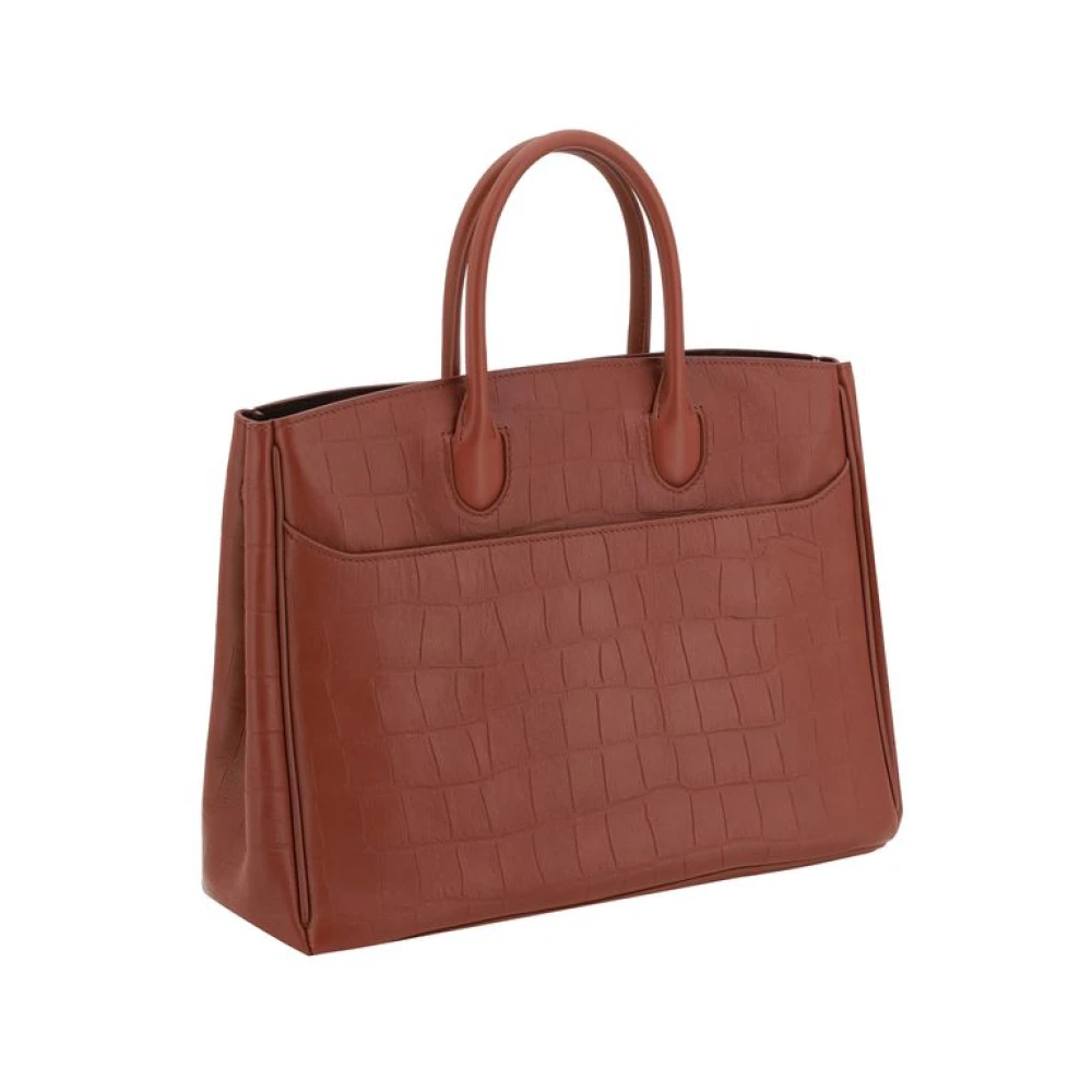 Burberry Elegante leren tote tas met krokoeffect Brown Dames