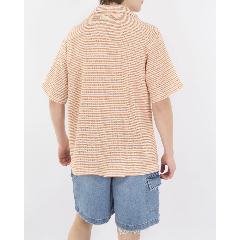 Drole de Monsieur Heren Tweed Shirt Oranje Orange Heren