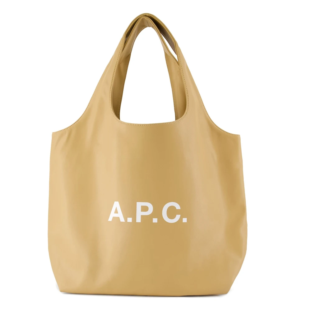 A.p.c. Beige Logo Print Handtas Beige Dames