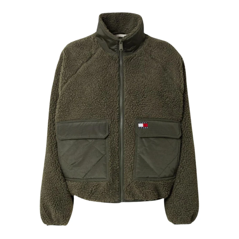 Tommy Hilfiger Groene Teddy Overgangsjas met Voorflapzakken Green Dames