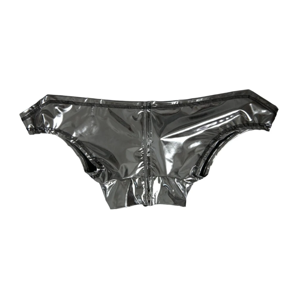 Dolce & Gabbana Zilveren Elegante Rits Top Gray Dames
