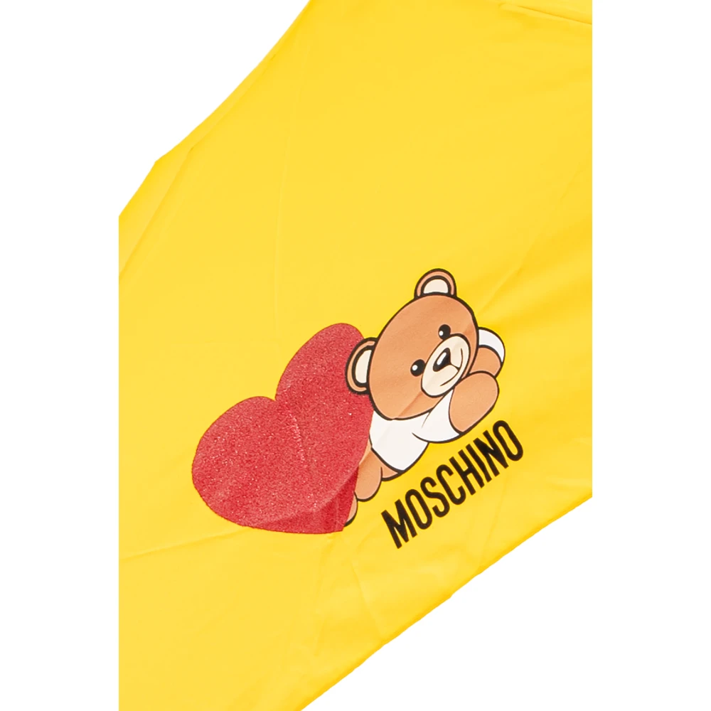 Moschino Opvouwbare paraplu met logo Yellow Unisex