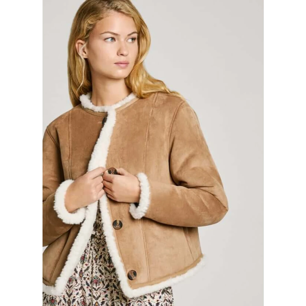 Pepe Jeans Omkeerbare lichtgewicht jas met imitatiesuède Brown Dames