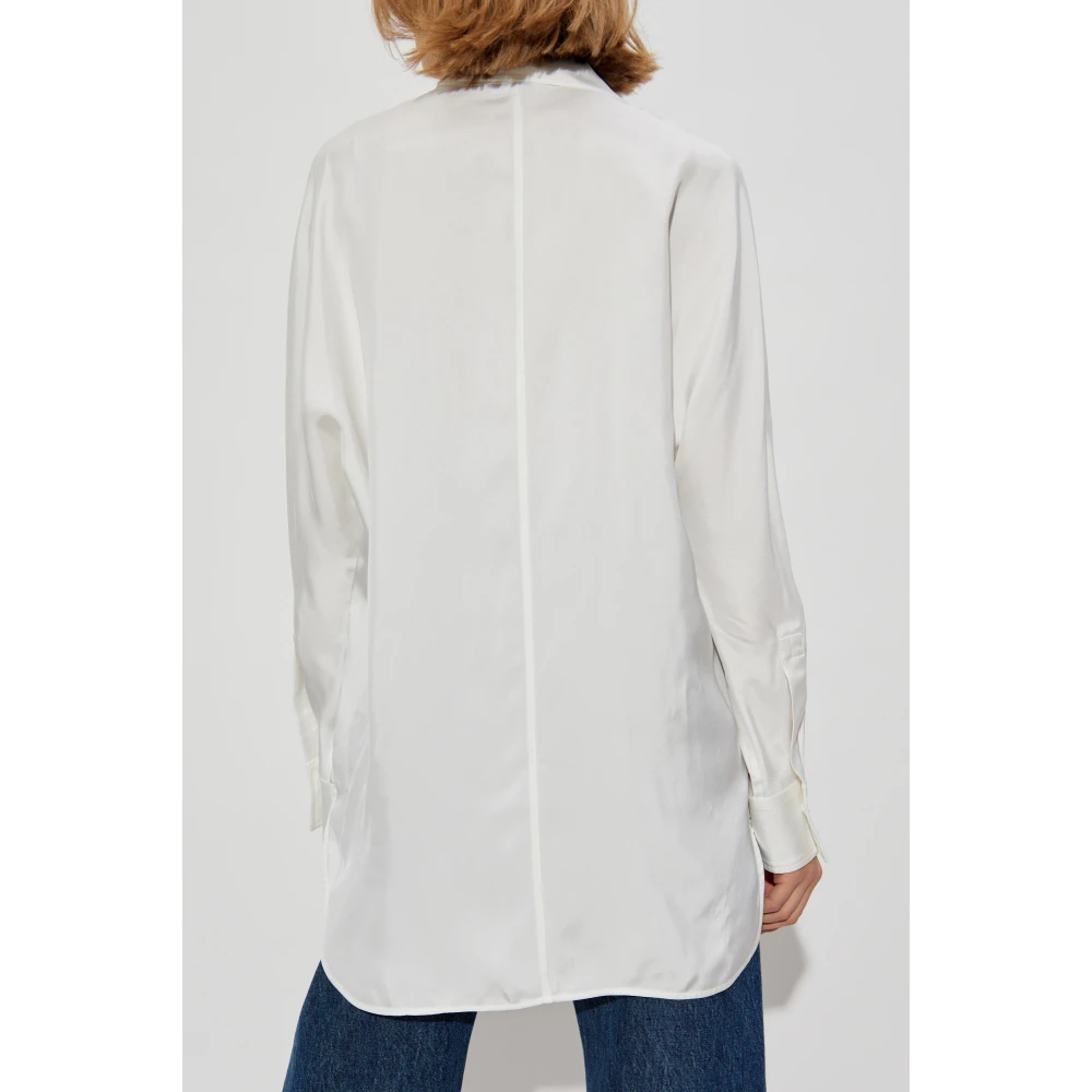 Salvatore Ferragamo Shirt met decoratieve strik bij de halslijn White Dames