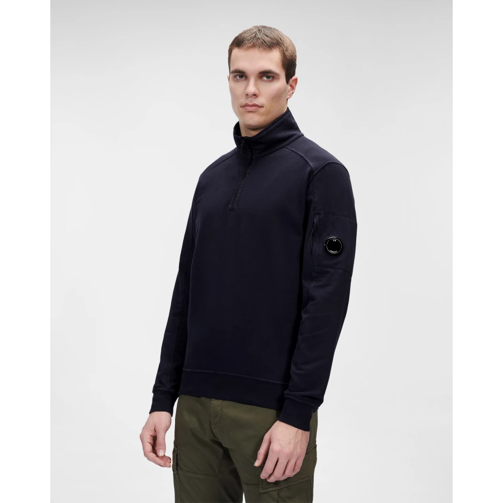 C.P. Company Licht Fleece Half Zip Sweatshirt Blue Heren