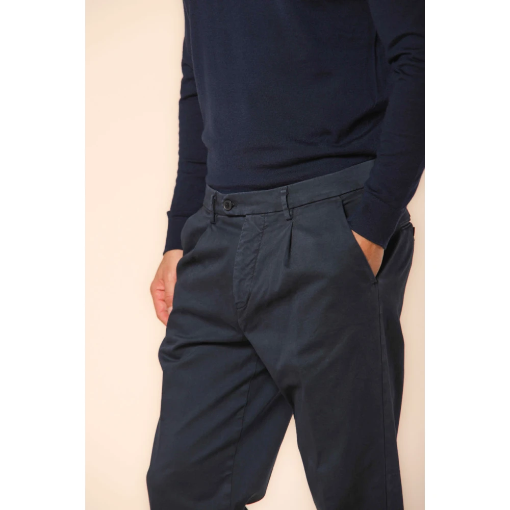 Mason's Diagonale Print Relaxte Fit Chino Broek Blue Heren