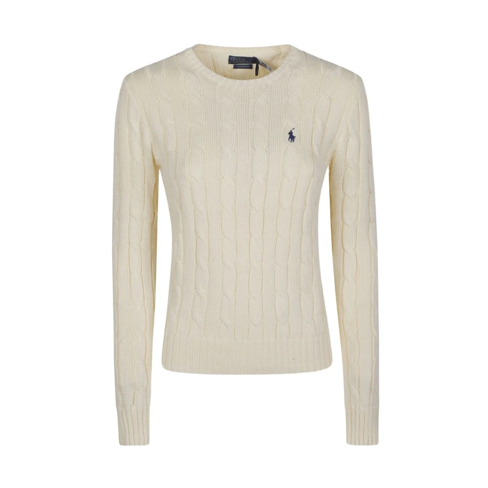 Polo Ralph Lauren Women's Beige Cable-Knit Crewneck Sweater
