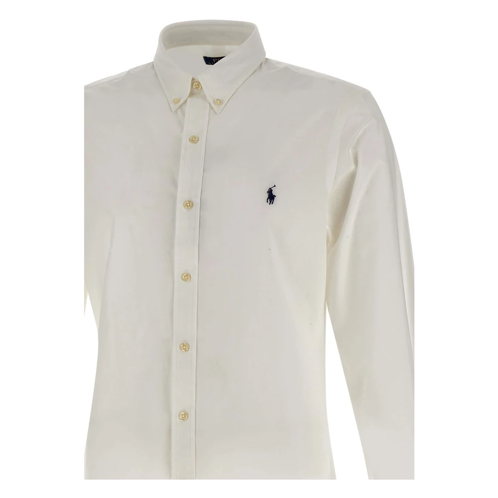 Polo Ralph Lauren Heren Stretch Katoenen Overhemd Wit White Heren