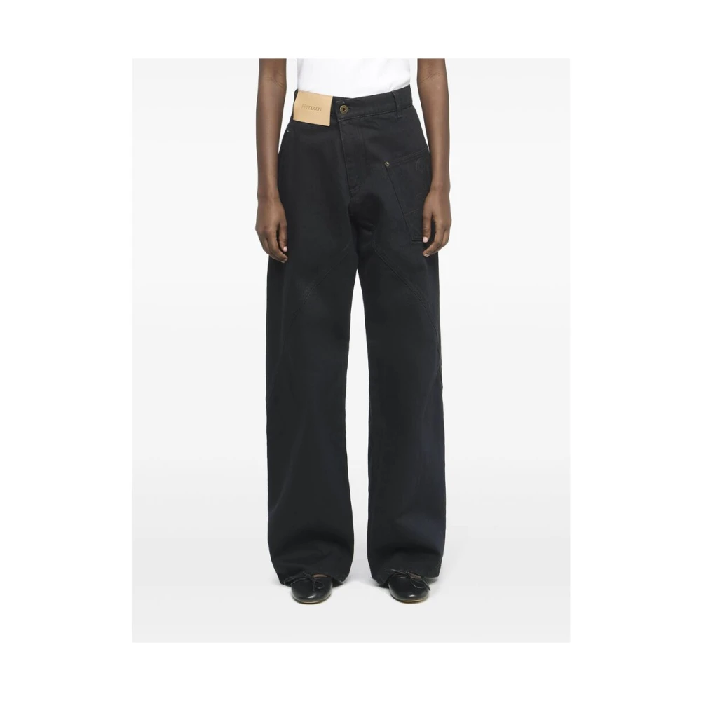 JW Anderson Zwarte Jeans met Logo en Knopen Black Dames