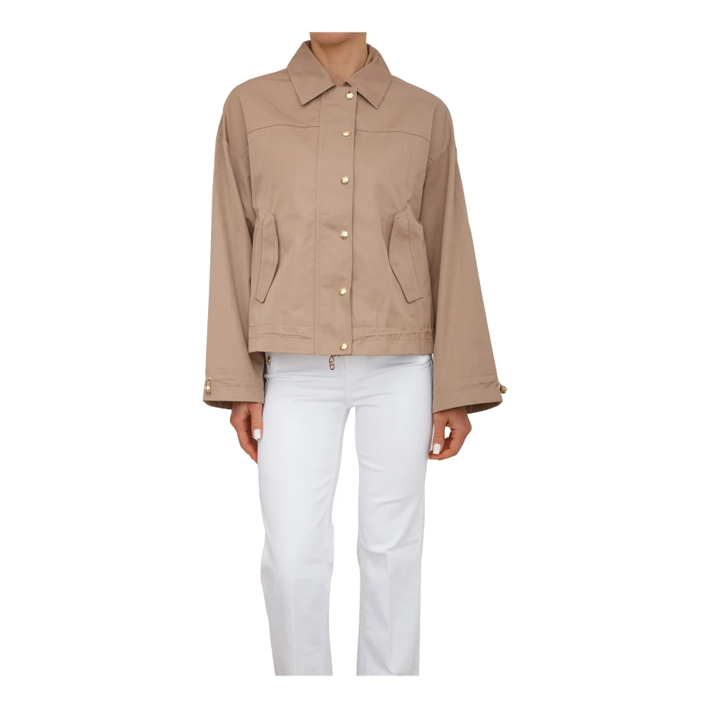Liu Jo Vrouw Beige Jassen Dames, S, Katoen, Giubbotto