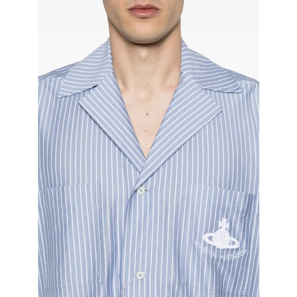 Vivienne Westwood Wit Blauw Camp Overhemd Stijlvol Blue Heren
